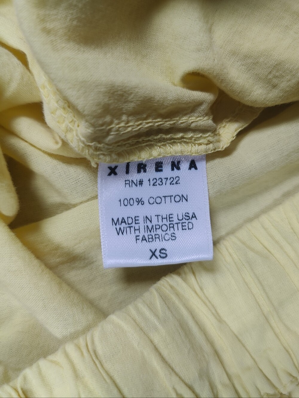 Xirena 100% Cotton Yellow Drawtring Lightweight Jogger Pants Size XS Made In USA - Picture 3 of 8